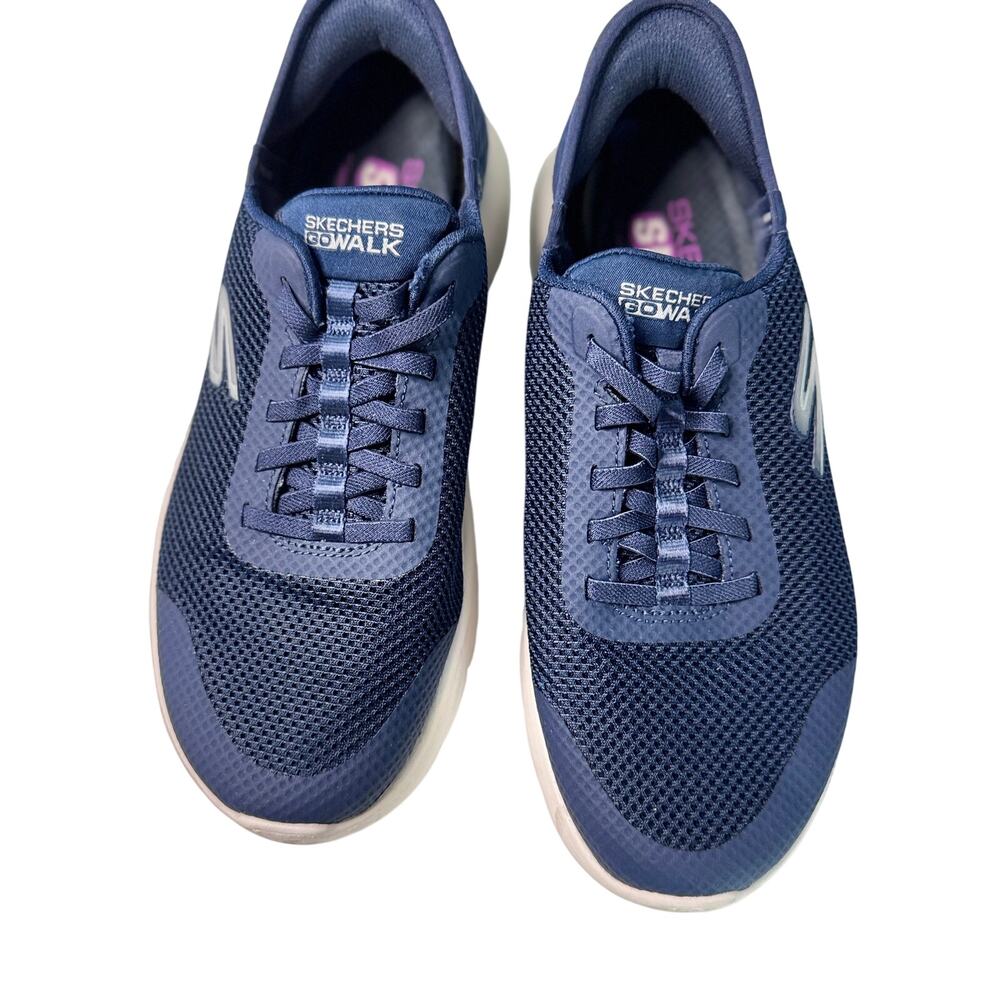 Skechers Hands Free Slip-Ins Go Walk Navy Blue Mesh Sneakers Women's 7.5